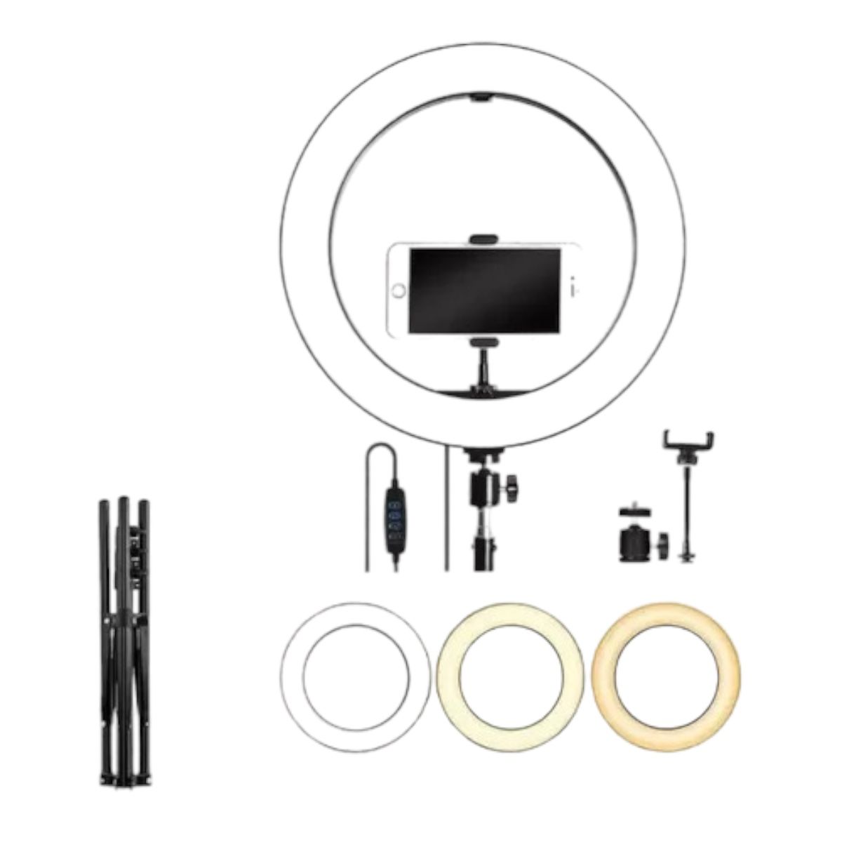 Aro de luz 12 pulgadas RGB con Tripie y Soporte de Celular