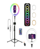 Aro de luz 12 pulgadas RGB con Tripie y Soporte de Celular