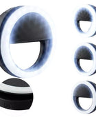 Aro de Luz Mini para Teléfono, Tablet, Computadora Portátil Selfie con Clip Recargable 3 Tonos