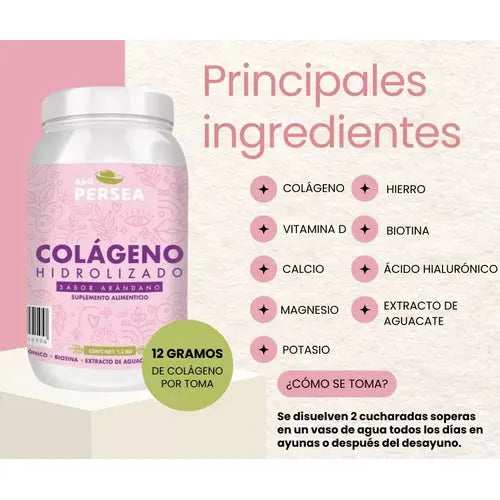 Colágeno Hidrolizado A&g Persea Sabor Arándano Bote 1.2kg