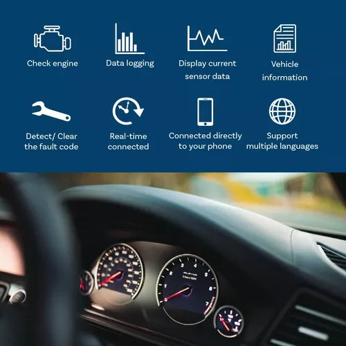 Herramienta Scaner Diagnóstico De Coche Obd2 Inalámbrico Bluetooth