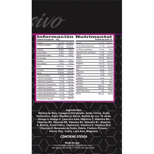 Colágeno Hidrolizado Mas Biotina Vsouls Blueberry 600grs