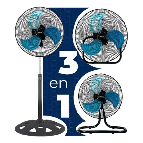 Ventilador Industrial 3 En1 De Pie Pared Piso Aspas Metálico