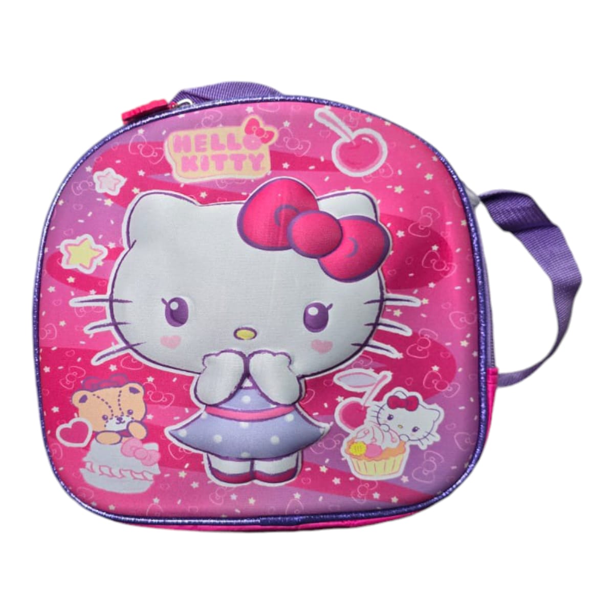 Mochila Escolar Lapicera Lonchera Térmica 3piezas Mochilas Para Niños Primaria Con Gran Capacidad Dibujo 3D Hello Kitty