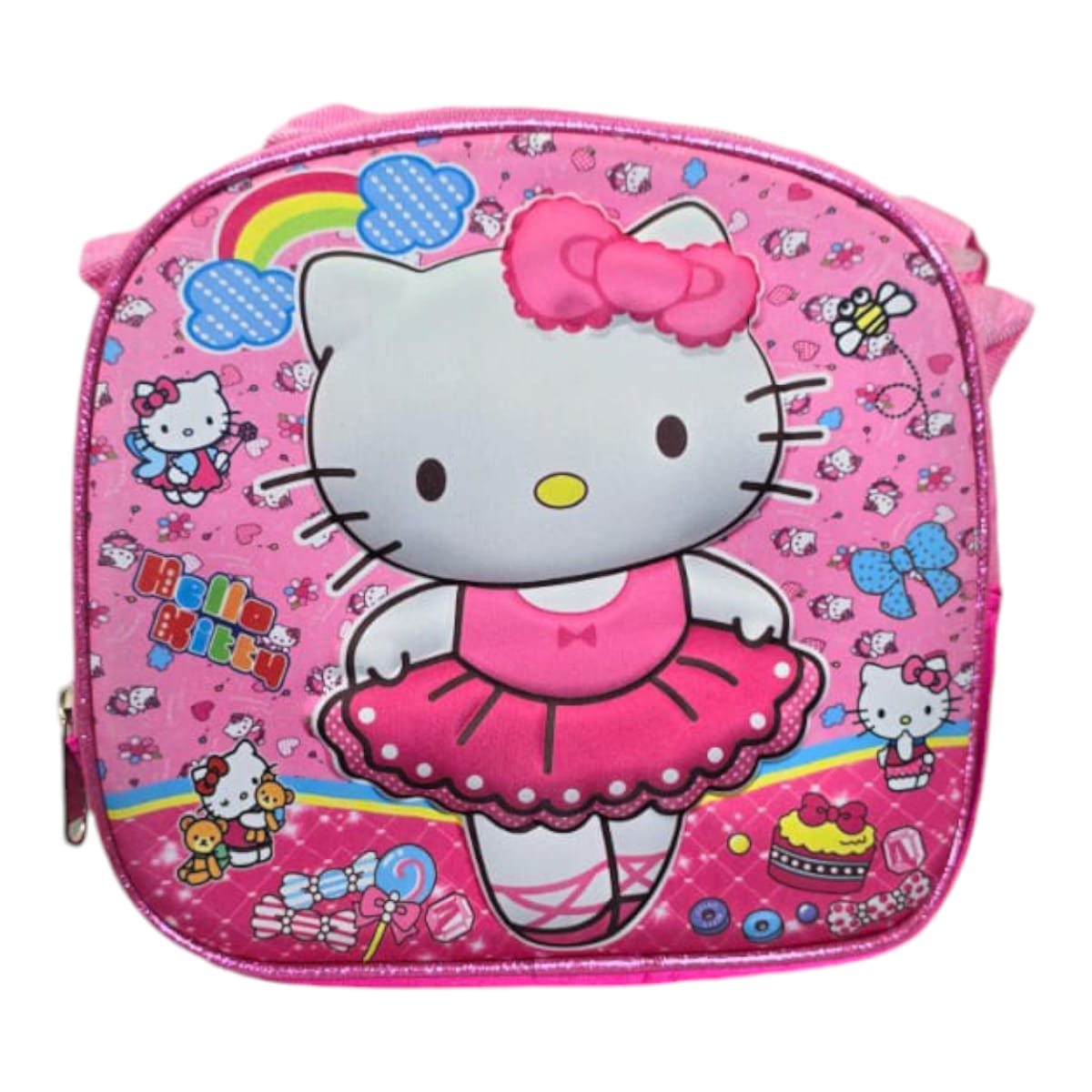 Mochila Escolar Lapicera Lonchera Térmica 3piezas Mochilas Para Niños Primaria Con Gran Capacidad Dibujo 3D Hello Kitty