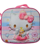 Mochila Escolar Lapicera Lonchera Térmica 3piezas Mochilas Para Niños Primaria Con Gran Capacidad Dibujo 3D Hello Kitty