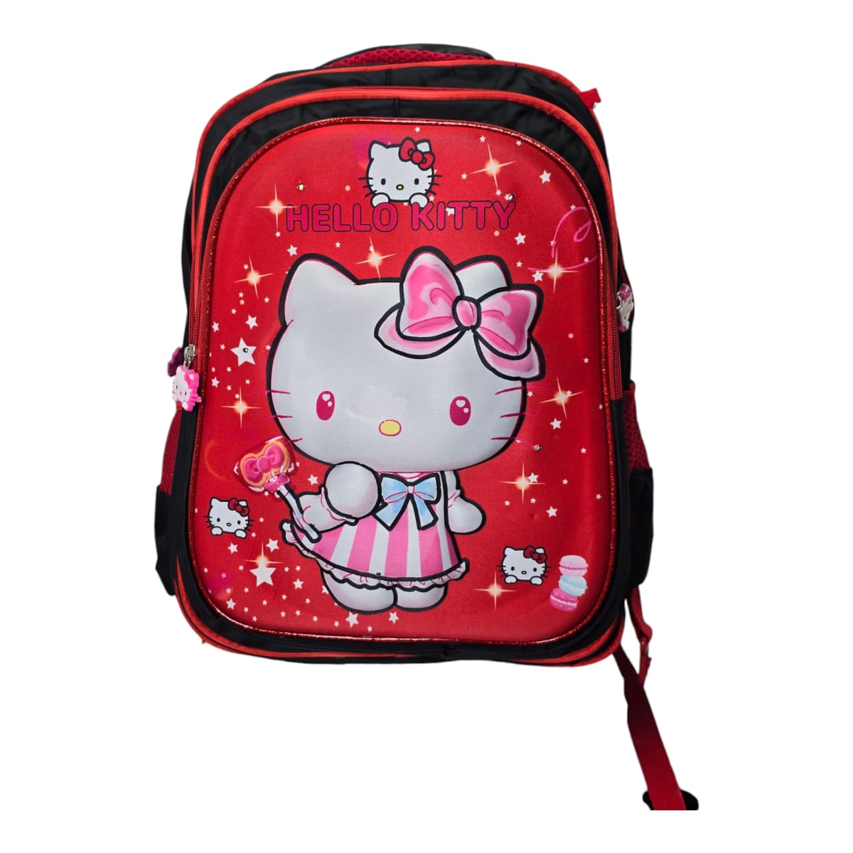 Mochila Escolar Lapicera Lonchera Térmica 3piezas Mochilas Para Niños Primaria Con Gran Capacidad Dibujo 3D Hello Kitty