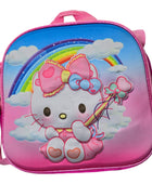 Mochila Escolar Lapicera Lonchera Térmica 3piezas Mochilas Para Niños Primaria Con Gran Capacidad Dibujo 3D Hello Kitty