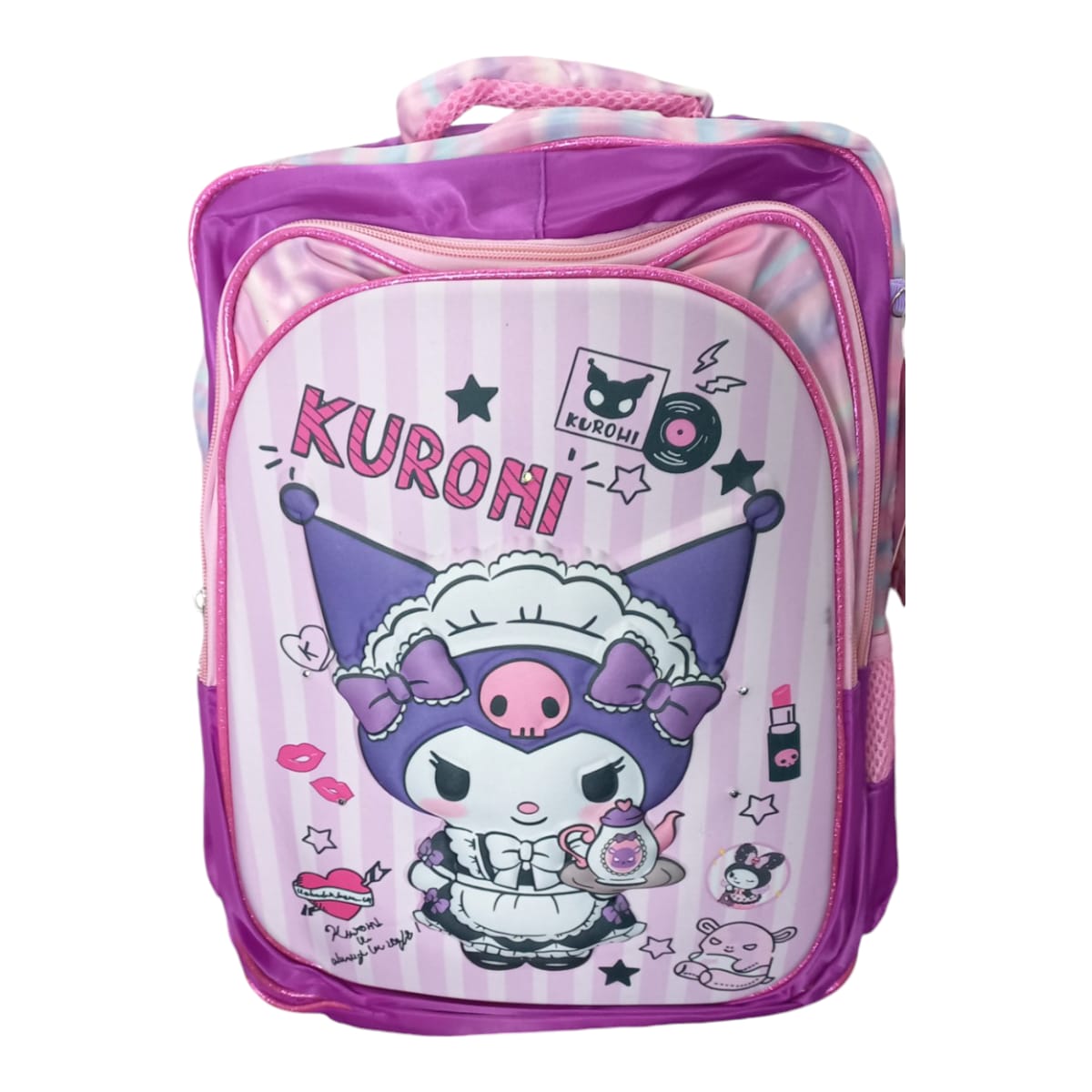 Mochila Escolar Lapicera Lonchera Térmica 3piezas Mochilas Para Niños Primaria Con Gran Capacidad Dibujo 3D Kuromi