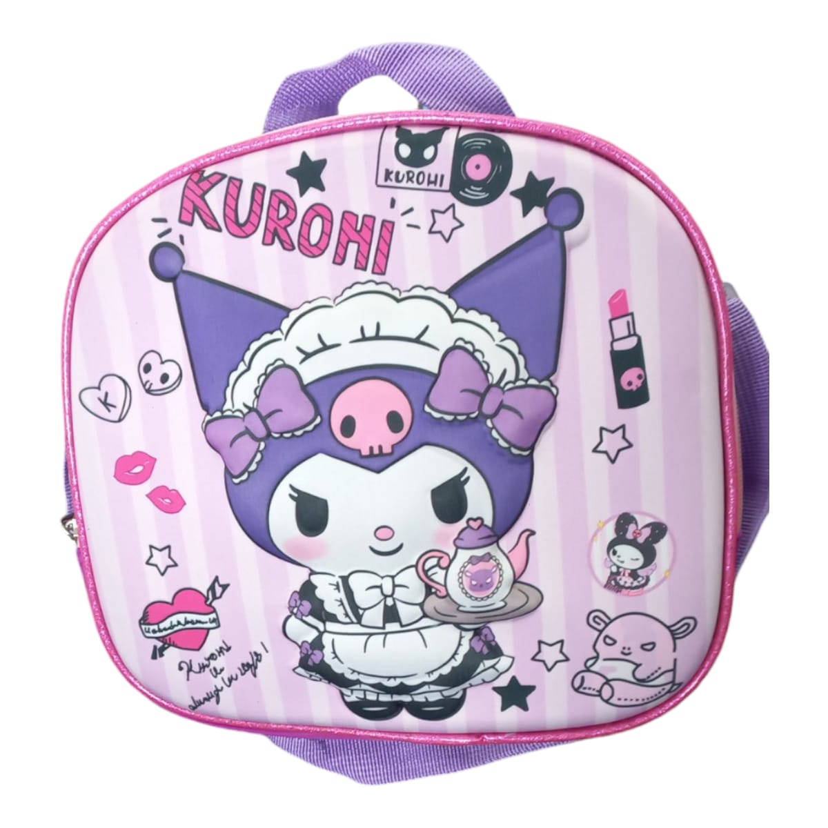 Mochila Escolar Lapicera Lonchera Térmica 3piezas Mochilas Para Niños Primaria Con Gran Capacidad Dibujo 3D Kuromi