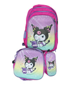 Mochila Escolar Lapicera Lonchera Térmica 3piezas Mochilas Para Niños Primaria Con Gran Capacidad Dibujo 3D Kuromi