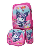 Mochila Escolar Lapicera Lonchera Térmica 3piezas Mochilas Para Niños Primaria Con Gran Capacidad Dibujo 3D Kuromi