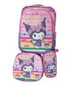 Mochila Escolar Lapicera Lonchera Térmica 3piezas Mochilas Para Niños Primaria Con Gran Capacidad Dibujo 3D Kuromi