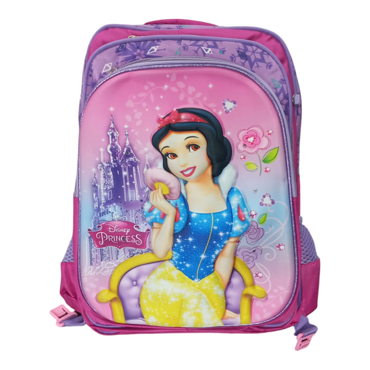 Mochila Escolar Lapicera Lonchera Térmica 3piezas Mochilas Para Niños Primaria Con Gran Capacidad Dibujo 3D Princesas Disney