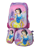 Mochila Escolar Lapicera Lonchera Térmica 3piezas Mochilas Para Niños Primaria Con Gran Capacidad Dibujo 3D Princesas Disney