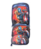 Mochila Escolar Lapicera Lonchera Térmica 3piezas Mochilas Para Niños Primaria Con Gran Capacidad Dibujo 3D Marvel