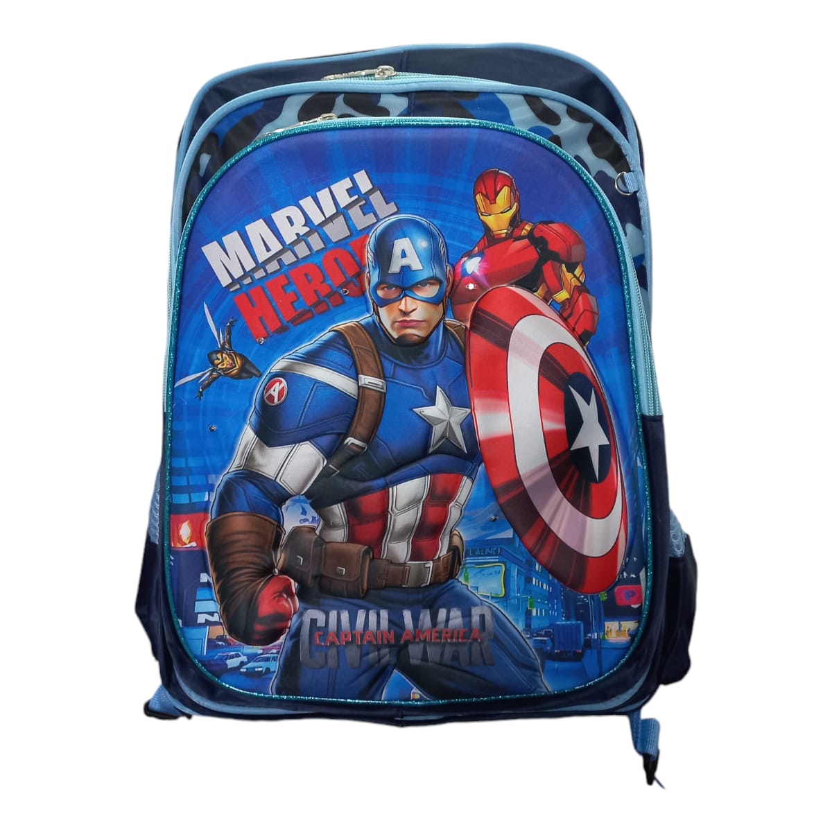 Mochila Escolar Lapicera Lonchera Térmica 3piezas Mochilas Para Niños Primaria Con Gran Capacidad Dibujo 3D Marvel