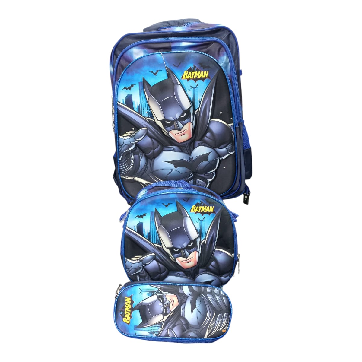 Mochila Escolar Lapicera Lonchera Térmica 3piezas Mochilas Para Niños Primaria Con Gran Capacidad Dibujo 3D DC Comic