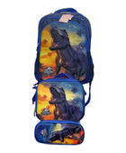 Mochila Escolar Lapicera Lonchera Térmica 3piezas Mochilas Para Niños Primaria Con Gran Capacidad Dibujo 3D Jurassic Park