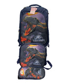 Mochila Escolar Lapicera Lonchera Térmica 3piezas Mochilas Para Niños Primaria Con Gran Capacidad Dibujo 3D Jurassic Park