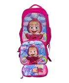 Mochila Escolar Lapicera Lonchera Térmica 3piezas Mochilas Para Niños Primaria Con Gran Capacidad Dibujo 3D Masha y el Oso