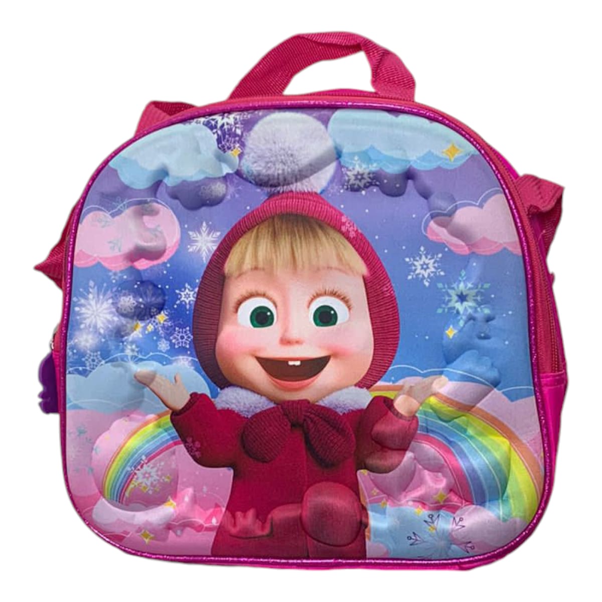 Mochila Escolar Lapicera Lonchera Térmica 3piezas Mochilas Para Niños Primaria Con Gran Capacidad Dibujo 3D Masha y el Oso