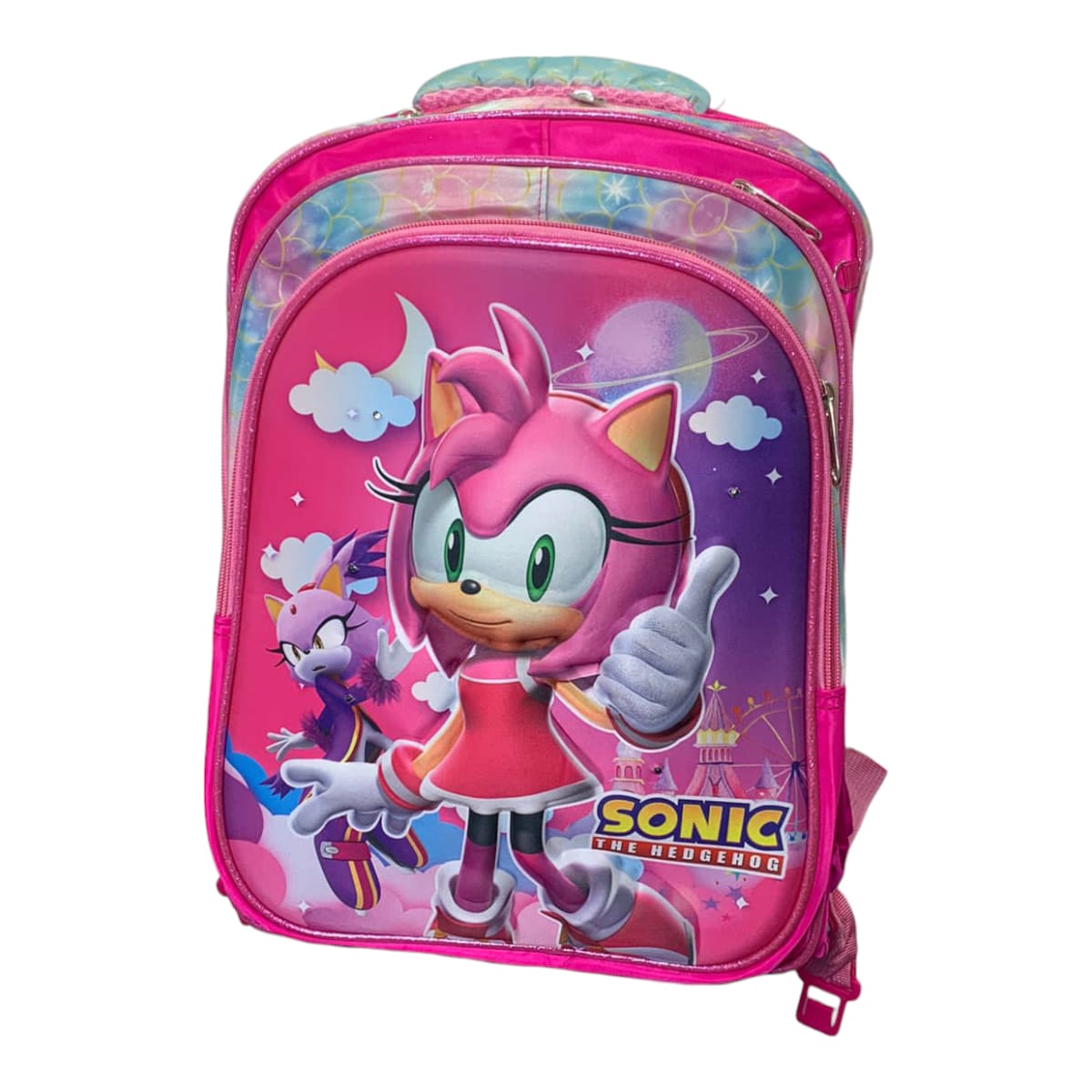 Mochila Escolar Lapicera Lonchera Térmica 3piezas Mochilas Para Niños Primaria Con Gran Capacidad Dibujo 3D Sonic