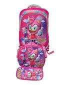 Mochila Escolar Lapicera Lonchera Térmica 3piezas Mochilas Para Niños Primaria Con Gran Capacidad Dibujo 3D Sonic