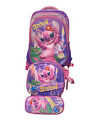Mochila Escolar Lapicera Lonchera Térmica 3piezas Mochilas Para Niños Primaria Con Gran Capacidad Dibujo 3D Lilo y Stitch