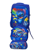 Mochila Escolar Lapicera Lonchera Térmica 3piezas Mochilas Para Niños Primaria Con Gran Capacidad Dibujo 3D Lilo y Stitch