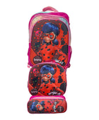 Mochila Escolar Lapicera Lonchera Térmica 3piezas Mochilas Para Niños Primaria Con Gran Capacidad Dibujo 3D Ladybug