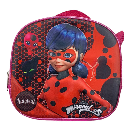 Mochila Escolar Lapicera Lonchera Térmica 3piezas Mochilas Para Niños Primaria Con Gran Capacidad Dibujo 3D Ladybug
