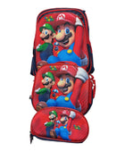 Mochila Escolar Lapicera Lonchera Térmica 3piezas Mochilas Para Niños Primaria Con Gran Capacidad  Dibujo 3D Mario Bross