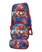 Mochila Escolar Lapicera Lonchera Térmica 3piezas Mochilas Para Niños Primaria Con Gran Capacidad  Dibujo 3D Mario Bross