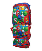 Mochila Escolar Lapicera Lonchera Térmica 3piezas Mochilas Para Niños Primaria Con Gran Capacidad  Dibujo 3D Mario Bross