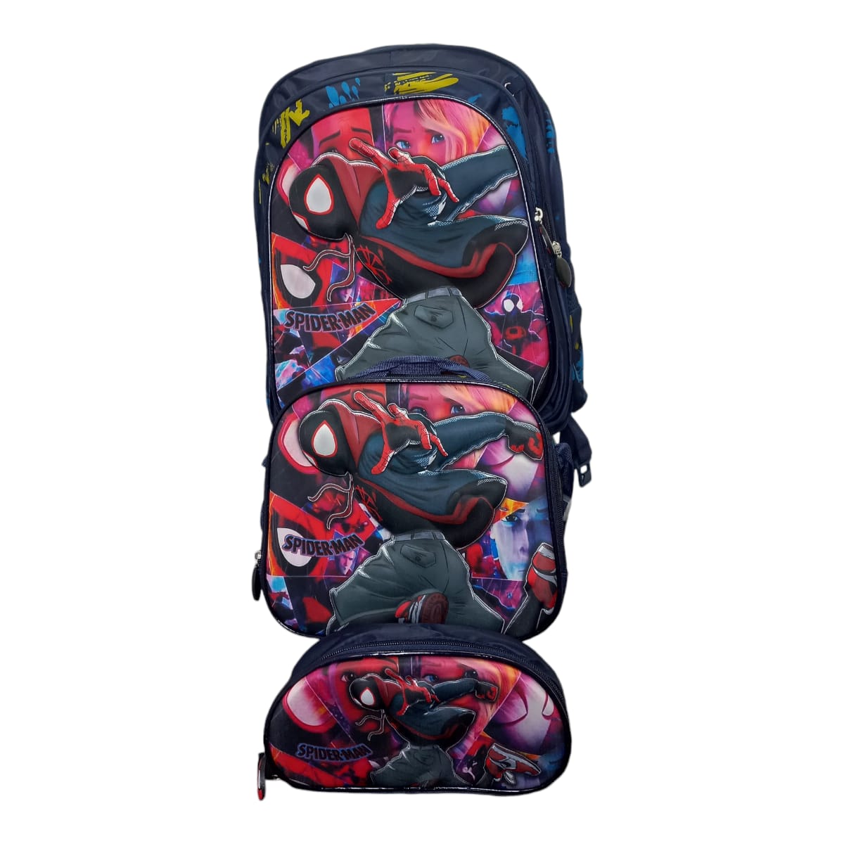 Mochila Escolar Lapicera Lonchera Térmica 3piezas Mochilas Para Niños Primaria Con Gran Capacidad Spider Man