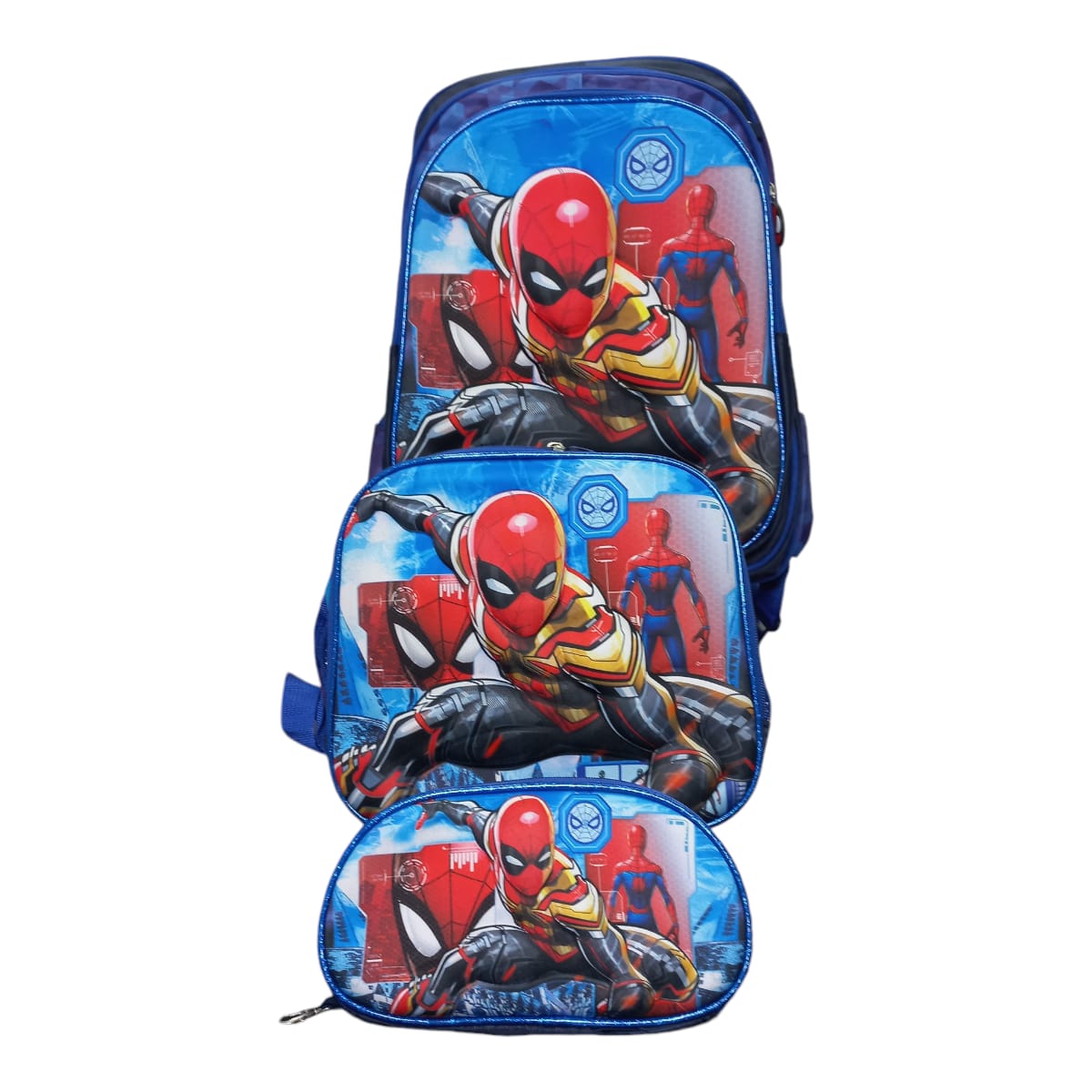 Mochila Escolar Lapicera Lonchera Térmica 3piezas Mochilas Para Niños Primaria Con Gran Capacidad Spider Man
