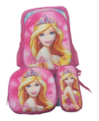 Mochila Escolar Lapicera Lonchera Térmica 3piezas Mochilas Para Niños Primaria Con Gran Capacidad Dibujo 3D Barbie