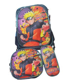 Mochila Escolar Lapicera Lonchera Térmica 3piezas Mochilas Para Niños Primaria Con Gran Capacidad Figura 3D Naruto