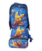 Mochila Escolar Lapicera Lonchera Térmica 3piezas Mochilas Para Niños Primaria Con Gran Capacidad Dibujo 3D Pikachu