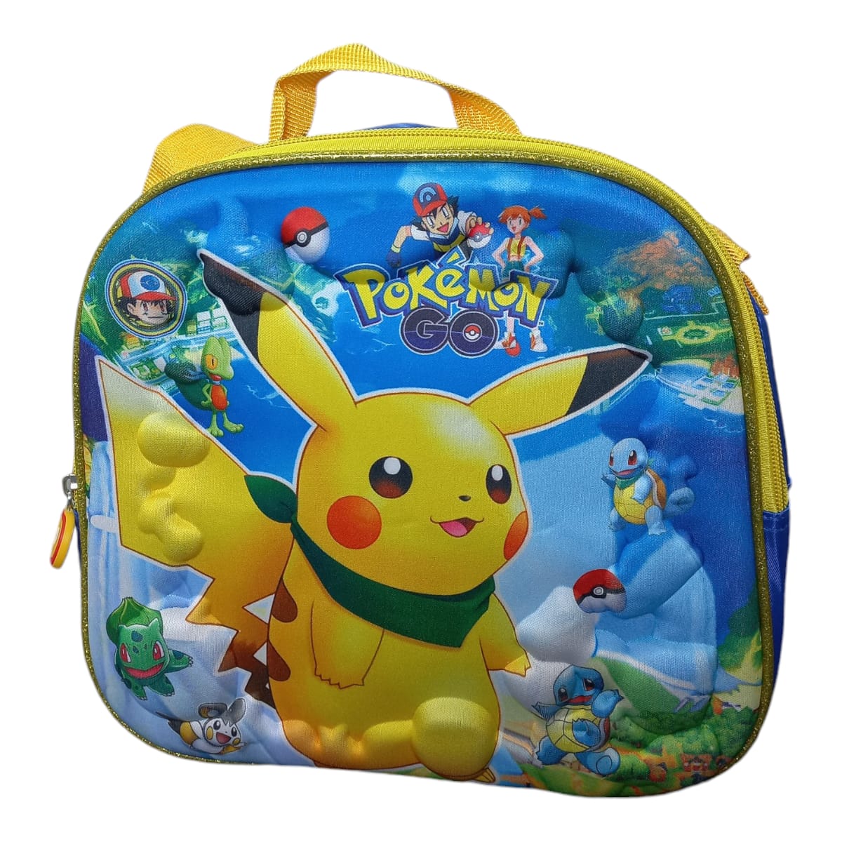 Mochila Escolar Lapicera Lonchera Térmica 3piezas Mochilas Para Niños Primaria Con Gran Capacidad Dibujo 3D Pikachu
