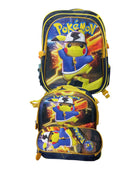 Mochila Escolar Lapicera Lonchera Térmica 3piezas Mochilas Para Niños Primaria Con Gran Capacidad Dibujo 3D Pikachu