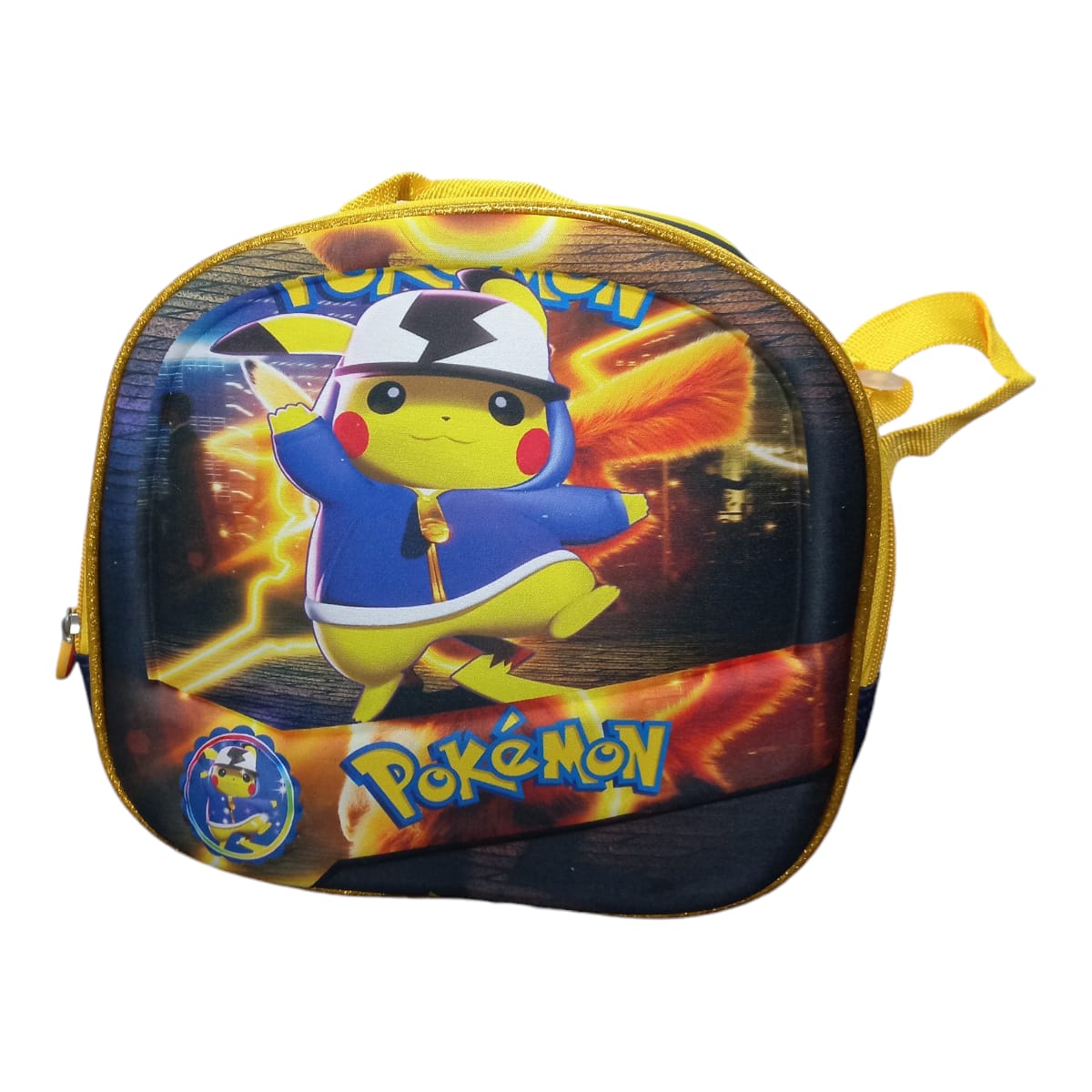 Mochila Escolar Lapicera Lonchera Térmica 3piezas Mochilas Para Niños Primaria Con Gran Capacidad Dibujo 3D Pikachu