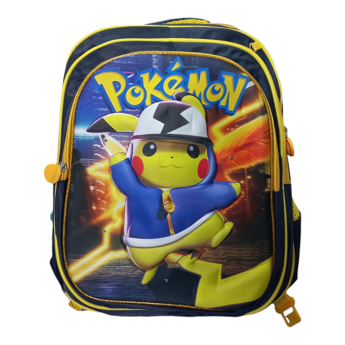 Mochila Escolar Lapicera Lonchera Térmica 3piezas Mochilas Para Niños Primaria Con Gran Capacidad Dibujo 3D Pikachu