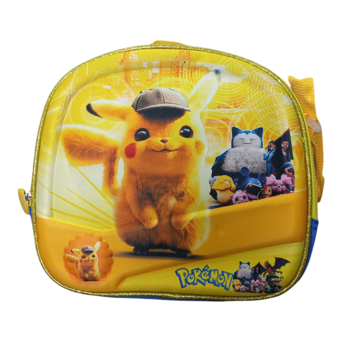 Mochila Escolar Lapicera Lonchera Térmica 3piezas Mochilas Para Niños Primaria Con Gran Capacidad Dibujo 3D Pikachu
