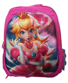 Mochila Escolar Lapicera Lonchera Térmica 3piezas Mochilas Para Niños Primaria Con Gran Capacidad Dibujo 3D Peach