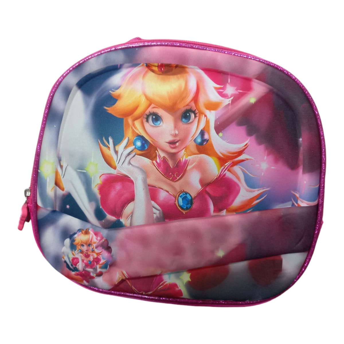 Mochila Escolar Lapicera Lonchera Térmica 3piezas Mochilas Para Niños Primaria Con Gran Capacidad Dibujo 3D Peach