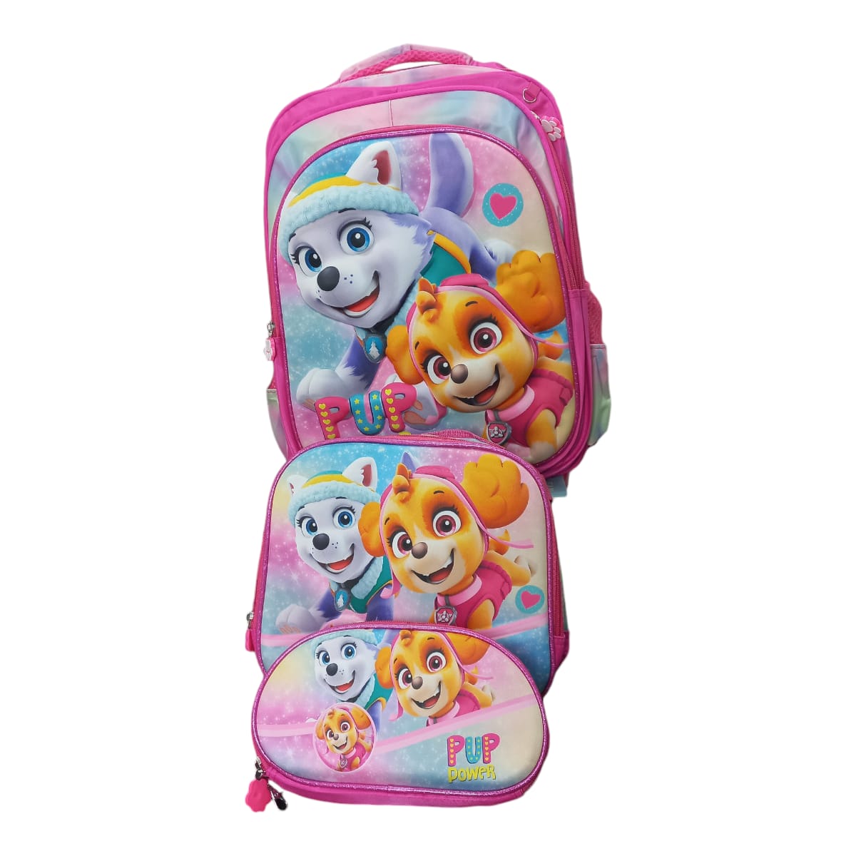 Mochila Escolar Lapicera Lonchera Térmica 3piezas Mochilas Para Niños Primaria Con Gran Capacidad Dibujo 3D Paw Patrol
