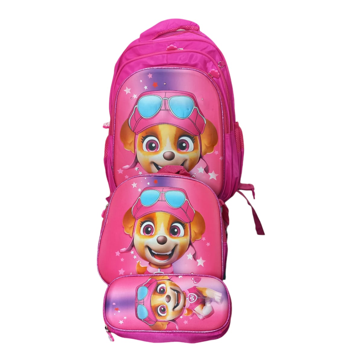 Mochila Escolar Lapicera Lonchera Térmica 3piezas Mochilas Para Niños Primaria Con Gran Capacidad Dibujo 3D Paw Patrol