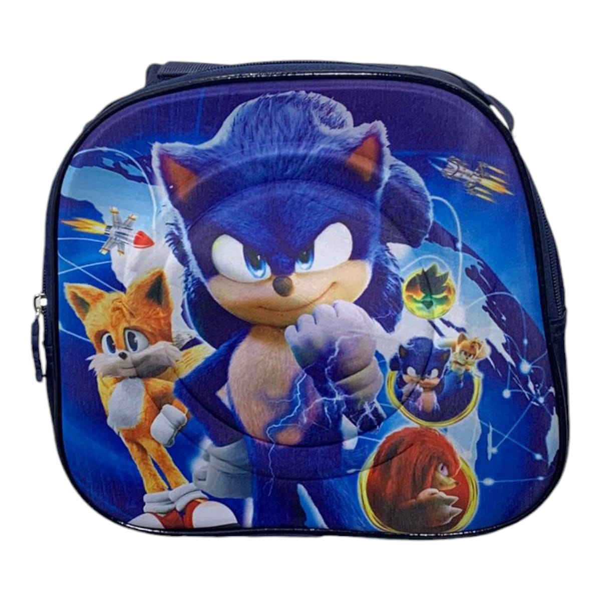 Mochila Escolar Lapicera Lonchera Térmica 3piezas Mochilas Para Niños Primaria Con Gran Capacidad Dibujo 3D Sonic